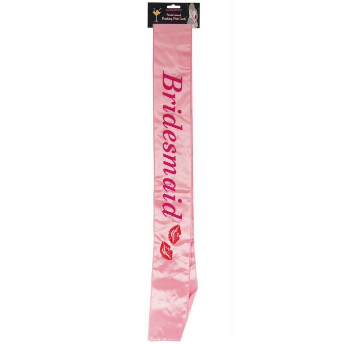Bridesmaid Flashing Sash w/Kisses