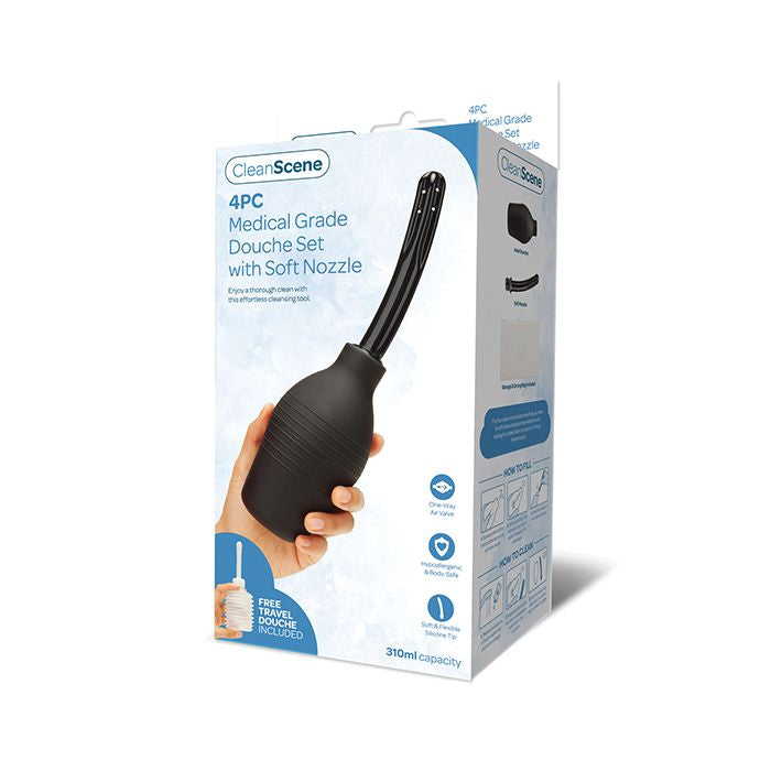 CleanScene 4 Pc Medical Grade Douche Set w/Soft Nozzle