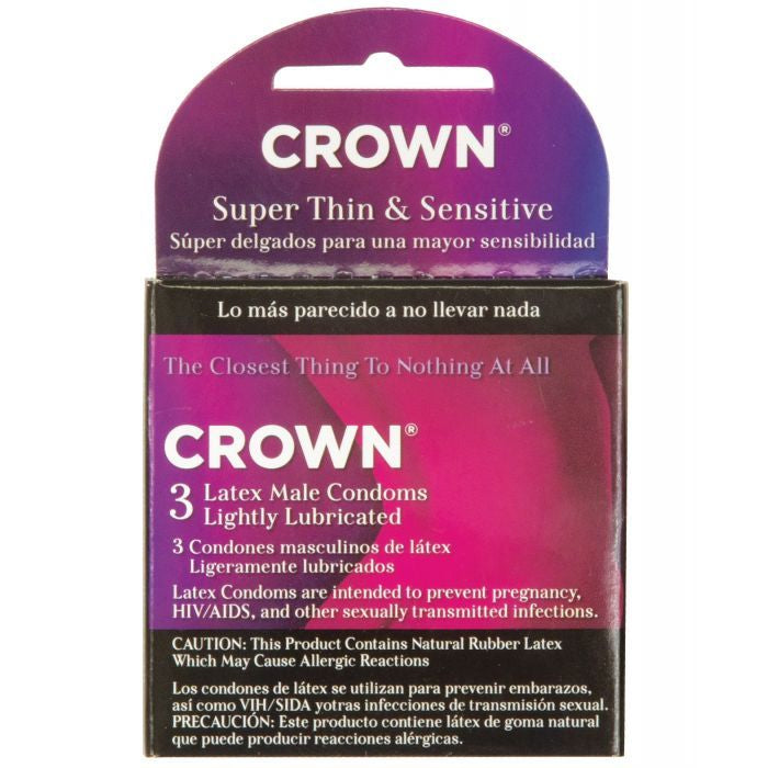 Crown Lubricated Condoms - Box of 3