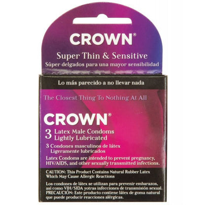 Crown Lubricated Condoms - Box of 3