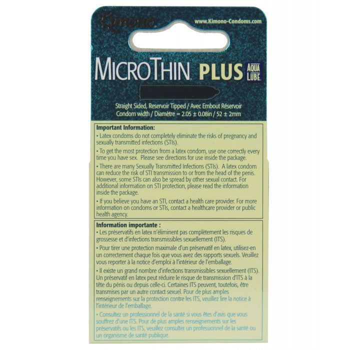 Kimono Micro Thin Aqua Lube - 3 pk