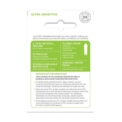 Lifestyles Ultra Sensitive - 3 pk