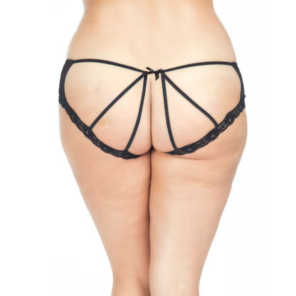 Cage Back Lace Panty Black/Red