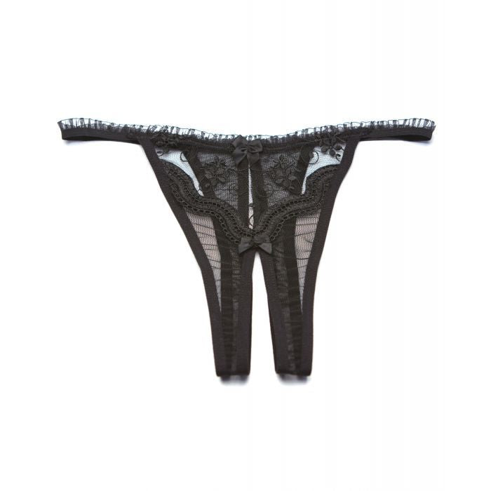 Scalloped Embroidery Crotchless Panty