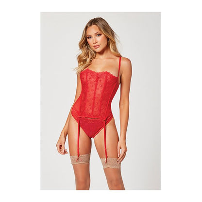 Heart Embroidered Bustier & Panty