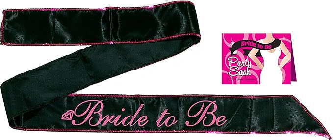 Bride to Be Party Sash - Black