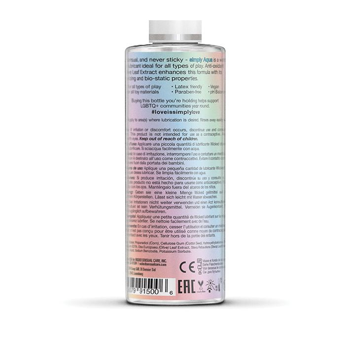 Wicked Sensual Care Simply Aqua Special Edition Water Based Lubricant - 4 oz