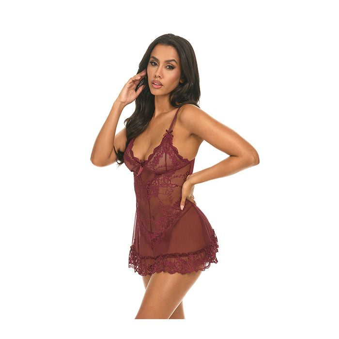 Valentine Lacey Babydoll w/G-String