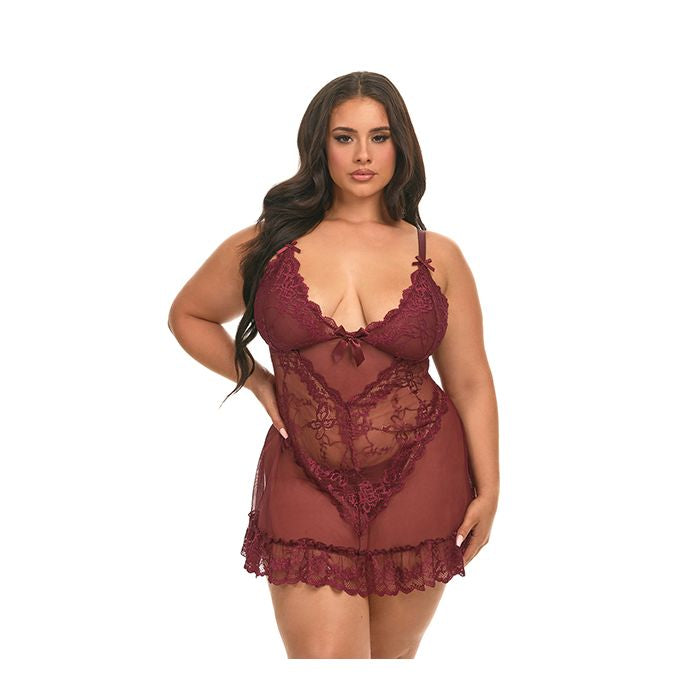 Valentine Lacey Babydoll w/G-String