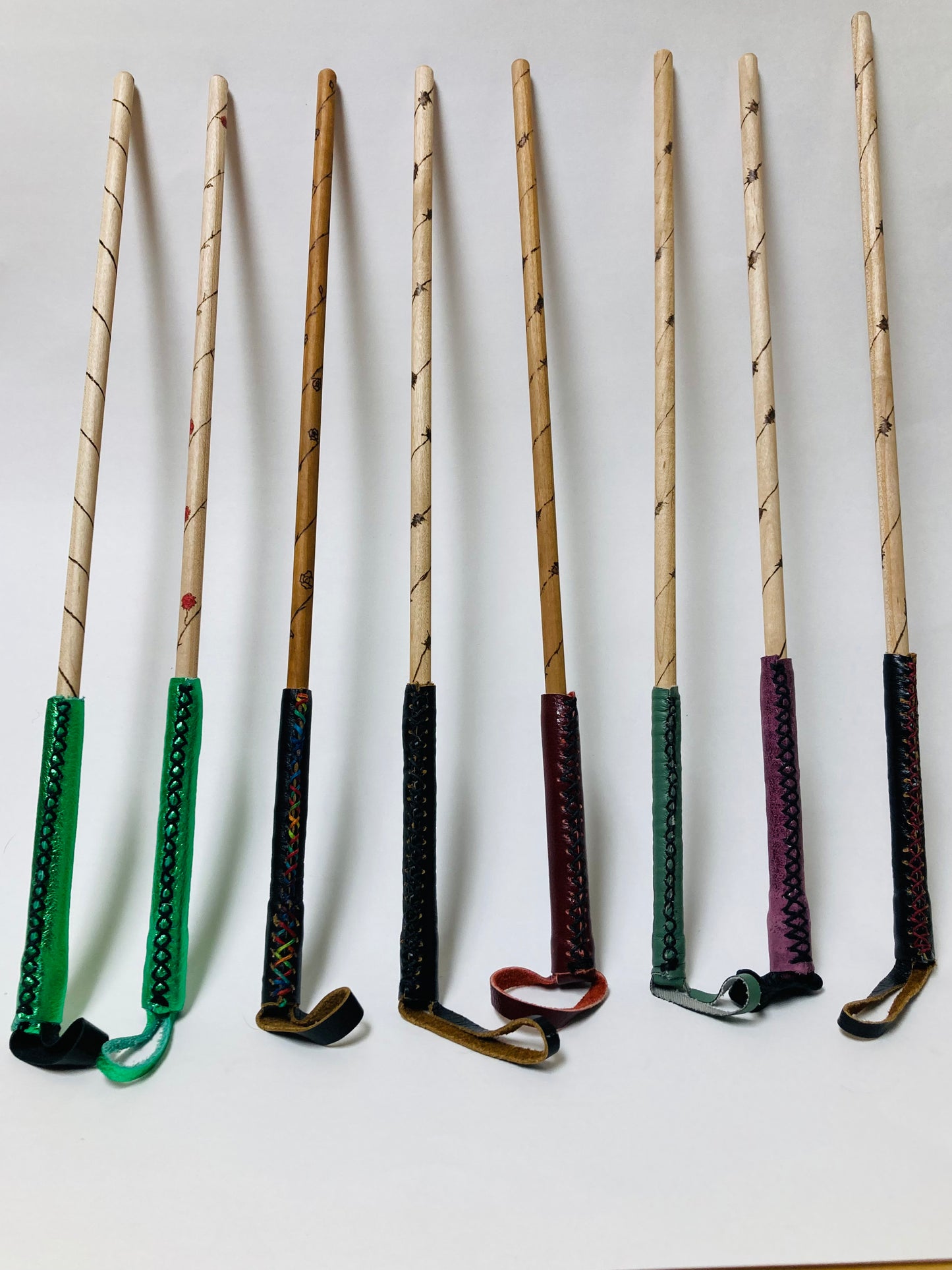 Hand-Burned Hardwood Canes 16" length