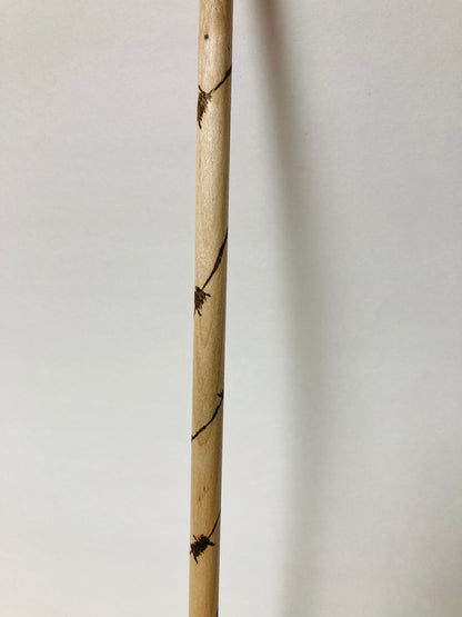 Hand-Burned Hardwood Canes 16" length