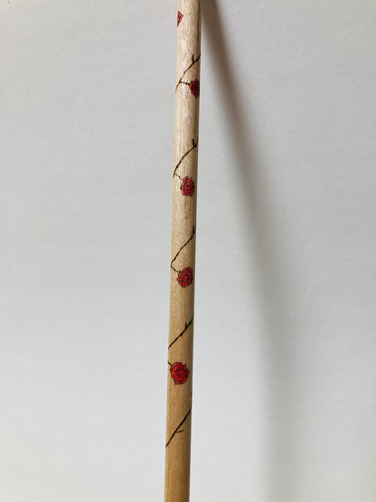 Hand-Burned Hardwood Canes 16" length