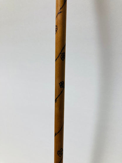 Hand-Burned Hardwood Canes 16" length