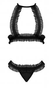 Ruffled Halter Bra and Thong Set