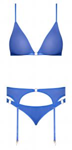 Sassy Bra, Garter & Rouched Panty Set