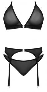 Sassy Bra, Garter & Rouched Panty Set