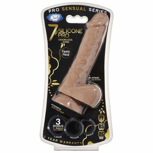Pro Sensual 7" Premium Silicone Dildo w/ C-Rings